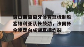 LDSports乐动-窗口期葡萄牙体育篮板制胜塞维利亚队长鼓劲，法国杯今晚走向成谜直接炸裂的简单介绍